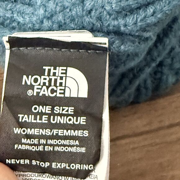 North Face Cable Minna Beanie | Women’s | One Size | Teal | Good Condition - Picture 5 of 6